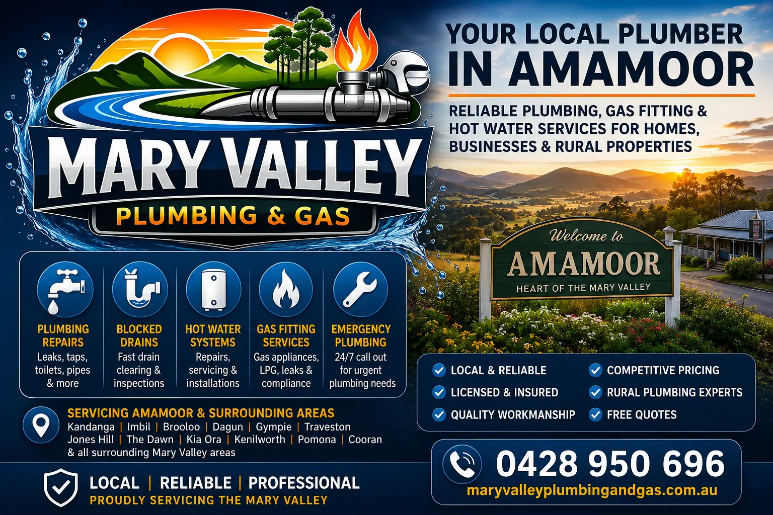 Amamoor, Qld - Mary Valley Plumbing & Gas