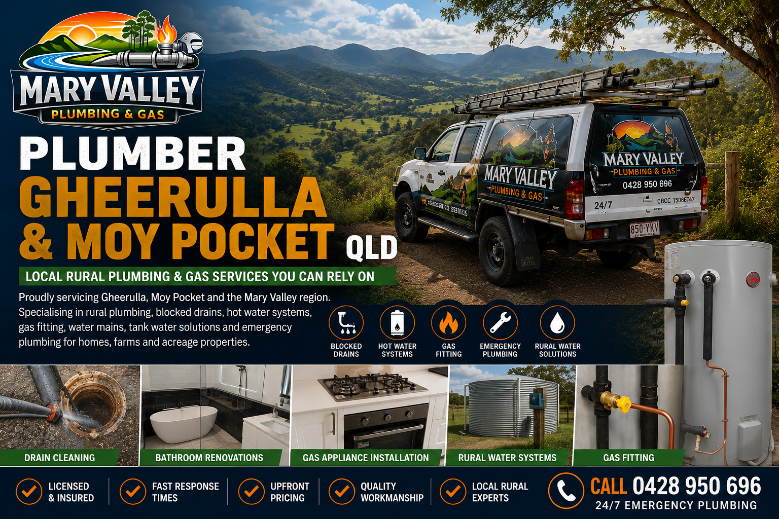 Gheerulla, Moy Pocket, QLD - Mary Valley Plumbing & Gas