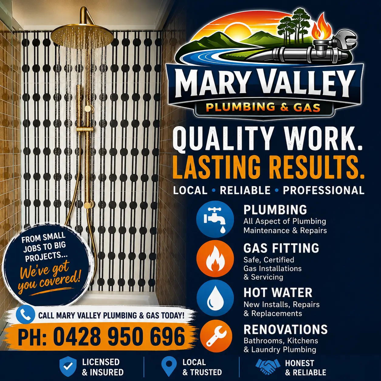 Bathroom Renovation in Kenilworth - Mary Valley Plumbing Project