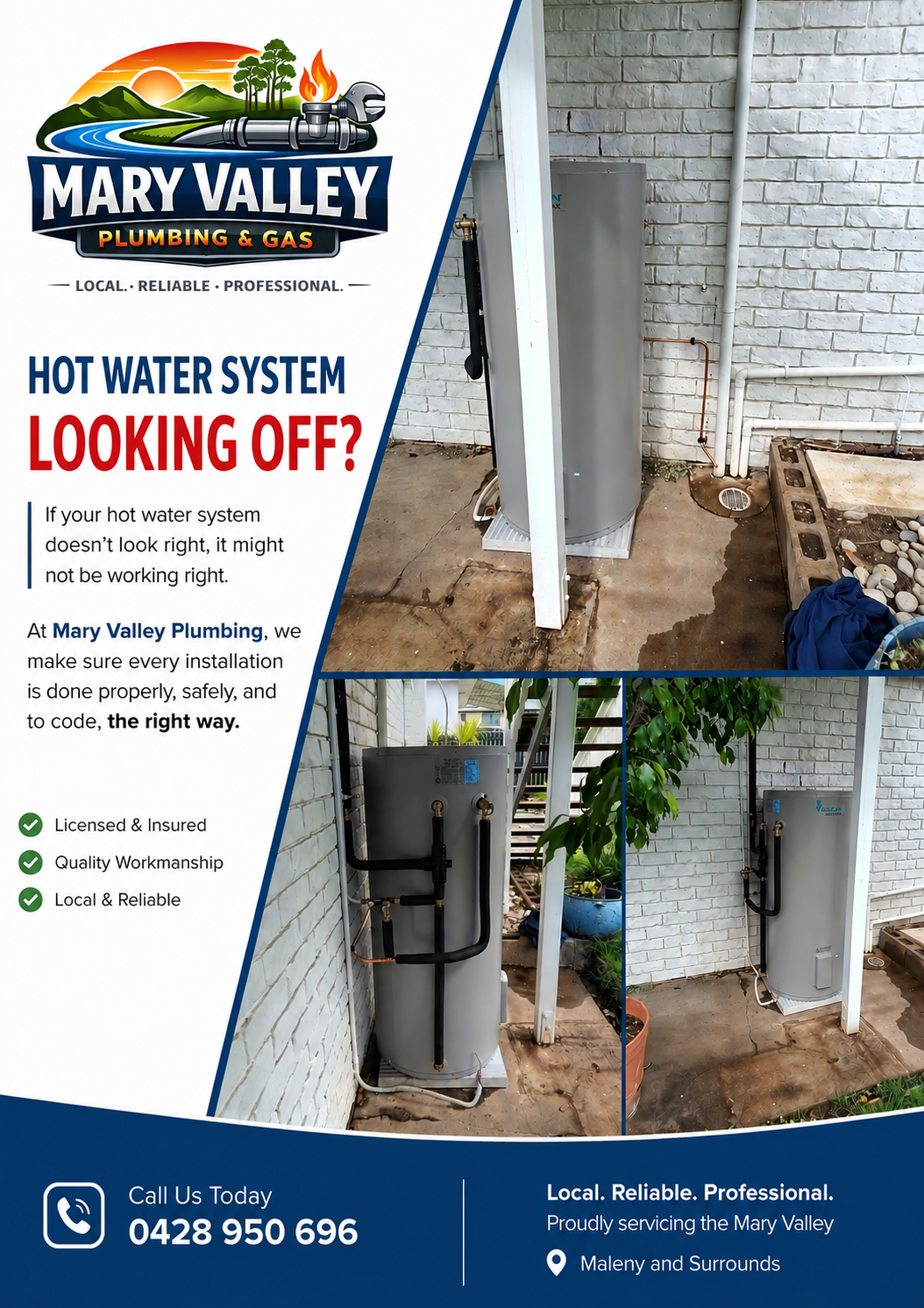 Hot Water System Installation in Maleny - Mary Valley Plumbing Project