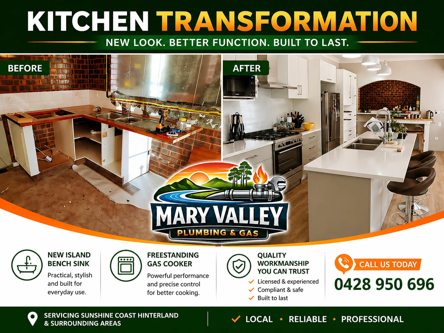 Kitchen Transformation in Maleny - Mary Valley Plumbing Project