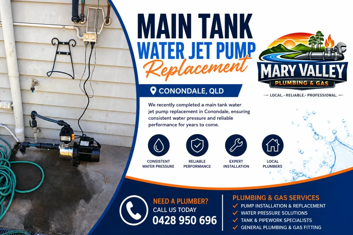 Main Tank Water Jet Pump Replacement – Conondale, QLD